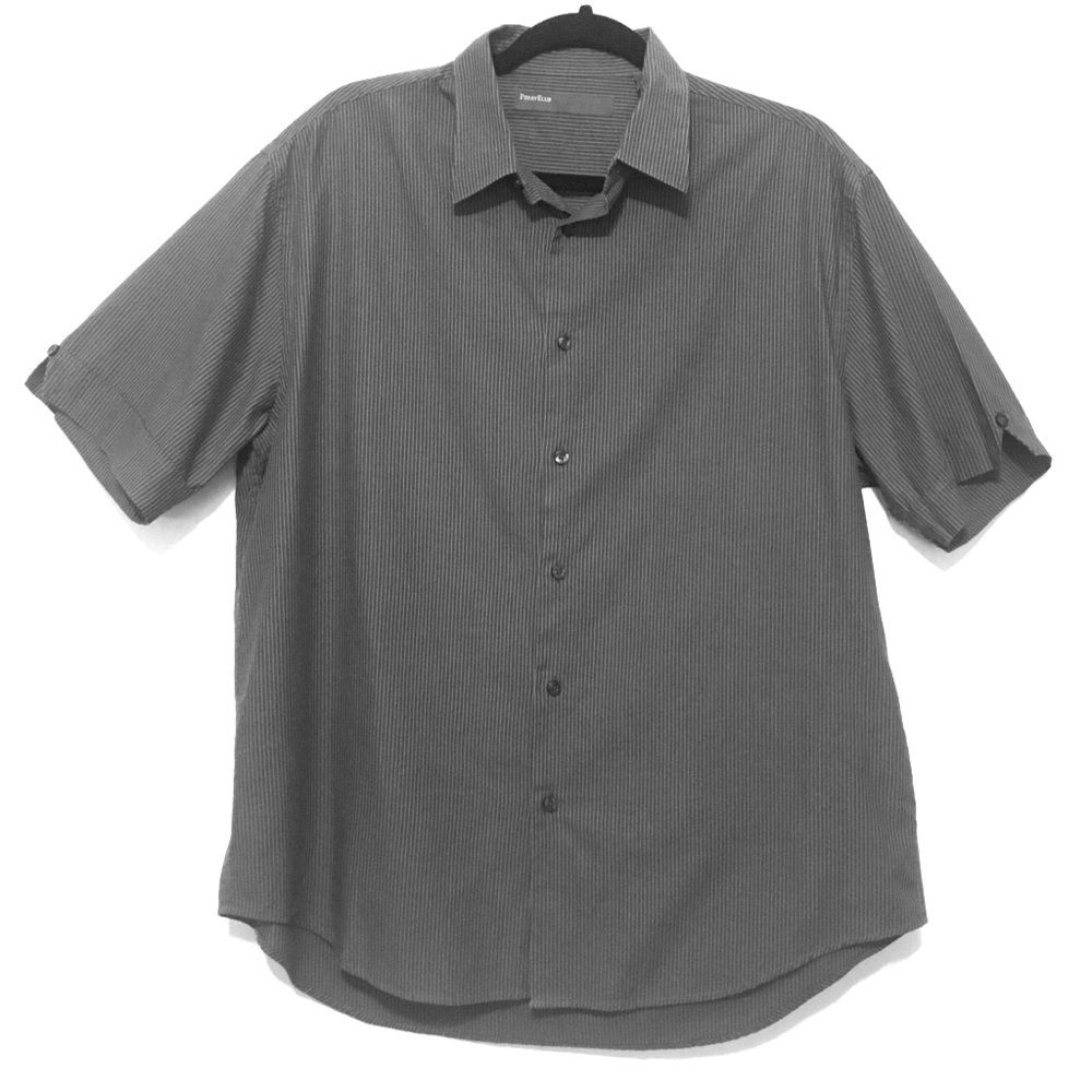 💥Perry Ellis Short Sleeve Button Up Striped Shirt